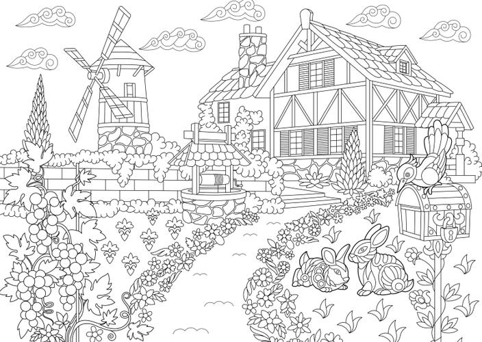 风景填色画