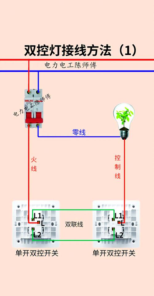 两个灯双控开关接线图