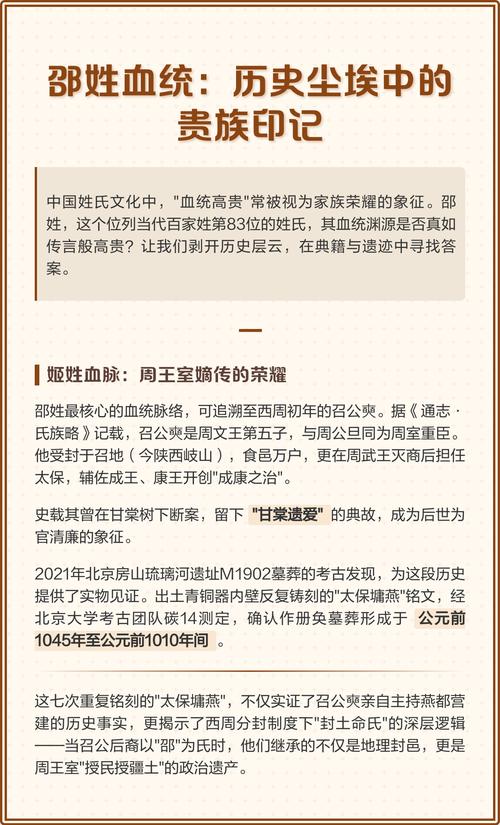 邵姓血统很高贵吗