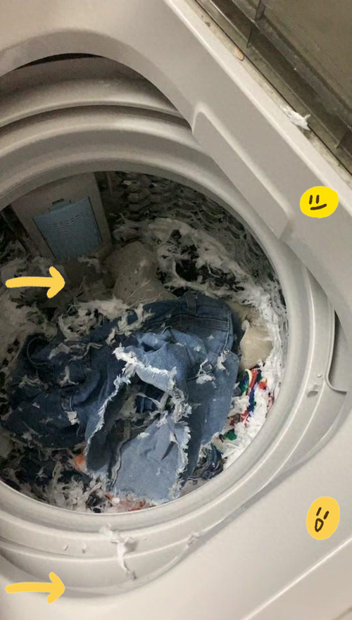 洗衣机排水被纸屑堵了