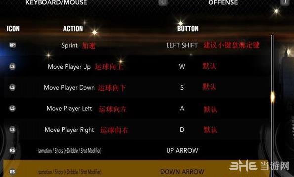 nba2k13键盘键位设置