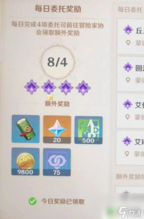 原神哪个地区委托最快图标