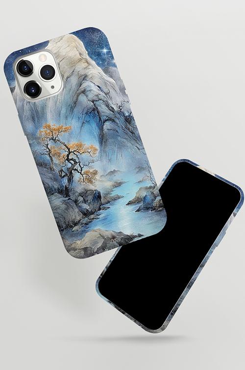 蓝色星空手机壳图案
