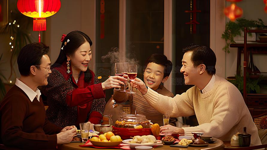 欢度春节幸福家庭图
