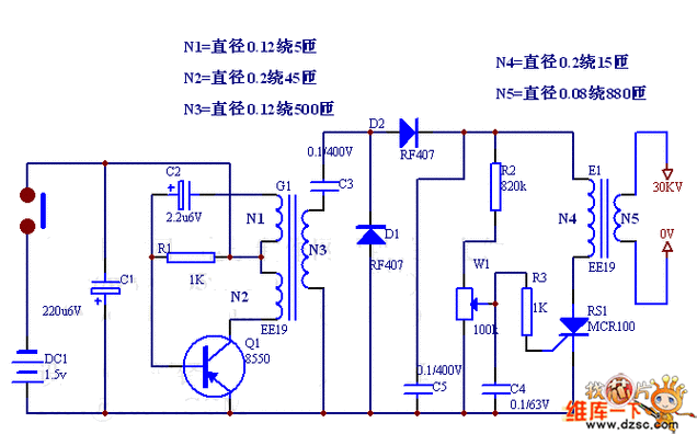 电棒电路图原理图